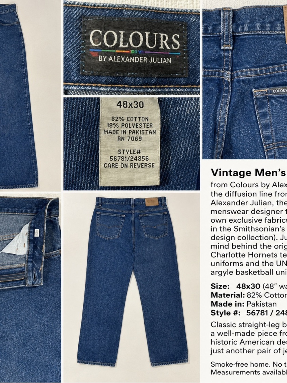 Colours by Alexander Julian Classic Straight-Leg Jeans in Indigo Blue